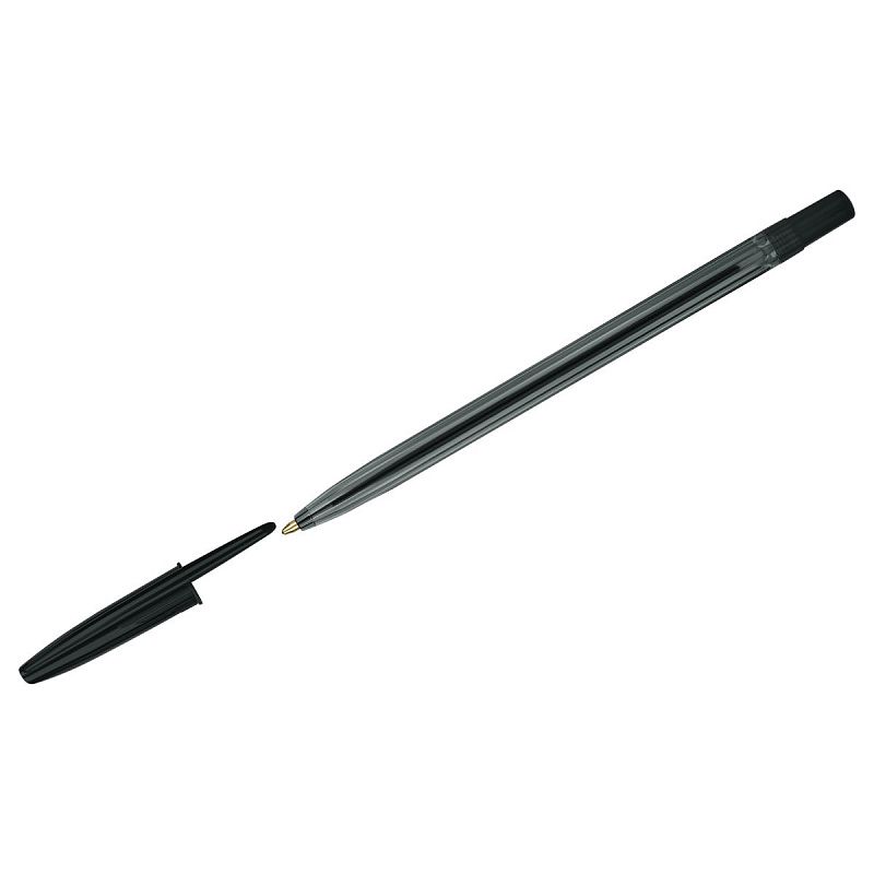 Ручка шариковая СТАММ "111" черная, 1,0мм, тонированный корпус