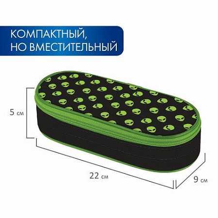 Пенал-футляр BRAUBERG, 1 отделение, органайзер, полиэстер, 22x9x5 см, "Alienation", 271586 