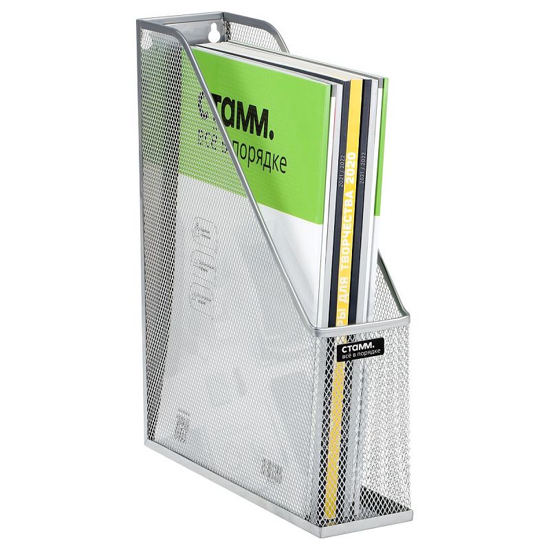 Лоток для бумаг вертикальный СТАММ, металл, серебристый