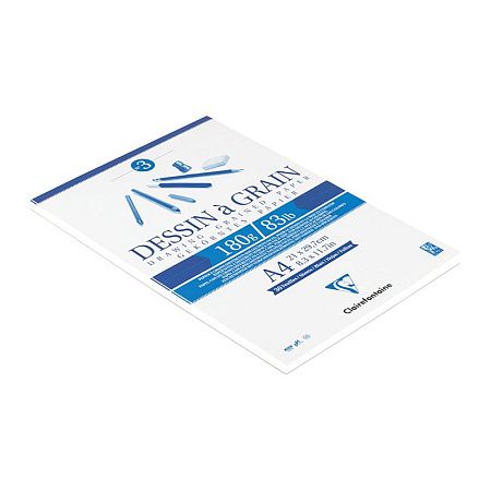 Скетчбук 30л., А4 Clairefontaine "Dessin a grain", на склейке, мелкозернистая, 180г/м2