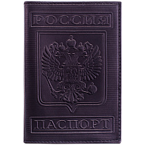 Обложка для паспорта OfficeSpace кожа тип 3, черный, тиснение "Герб"