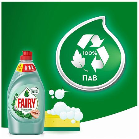Средство для мытья посуды Fairy "Нежные руки. Чайное дерево и мята", 450мл 
