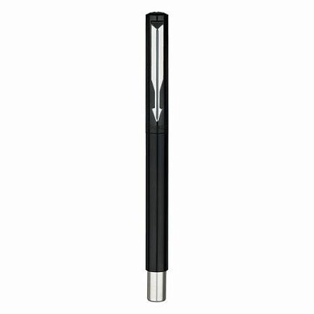 Ручка-роллер PARKER "Vector Black", корпус черный лак, детали из нержавеющей стали, синяя, S0319630 