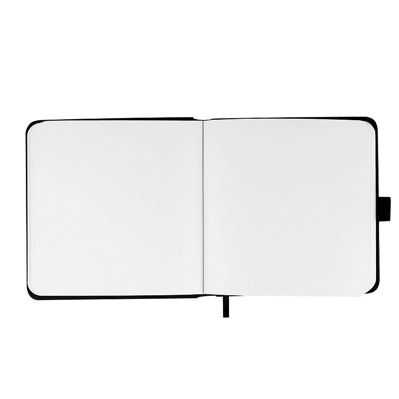 Скетчбук 100л., 190*190 Гамма "Студия", черный, твердая обложка, на резинке, белая, 110г/м2