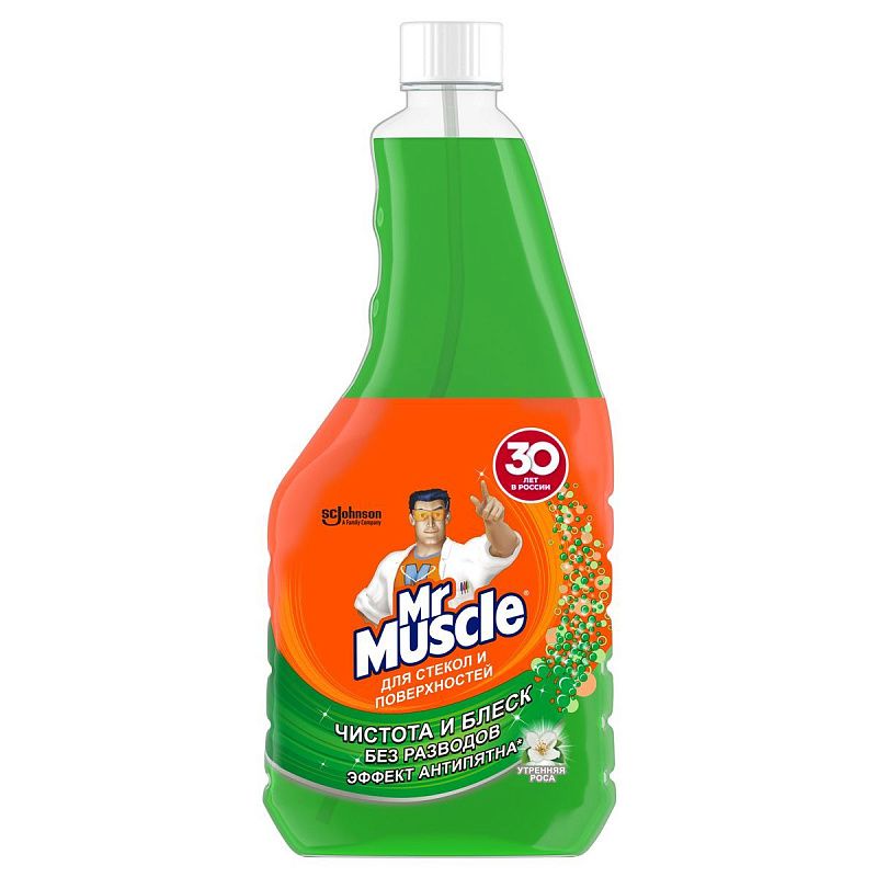 Средство для мытья стекол Mr.Muscle "Утренняя роса", 500мл, сменный флакон 