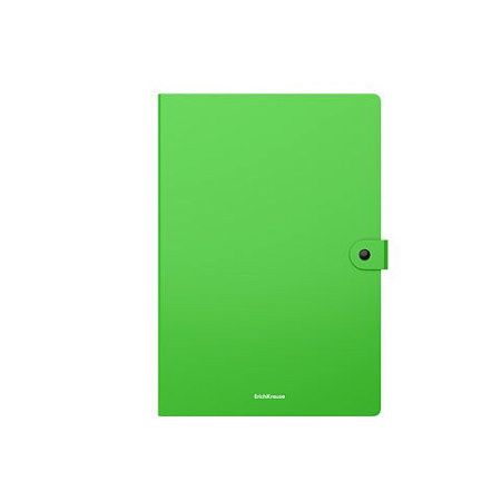 Папка-картотека на кнопке пластиковая ERICH KRAUSE Matt Neon, A4, с 3 отделениями, ас, 54898 