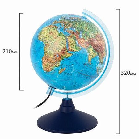 Глобус интерактивный + очки VR, физический / политический, GLOBEN, 21 см, с подсветкой, INT12100298 