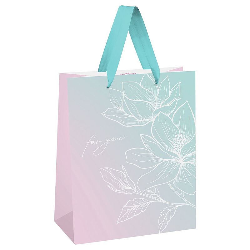 Пакет подарочный 18*23*10см MESHU "Floral gradient",  матовая ламинация