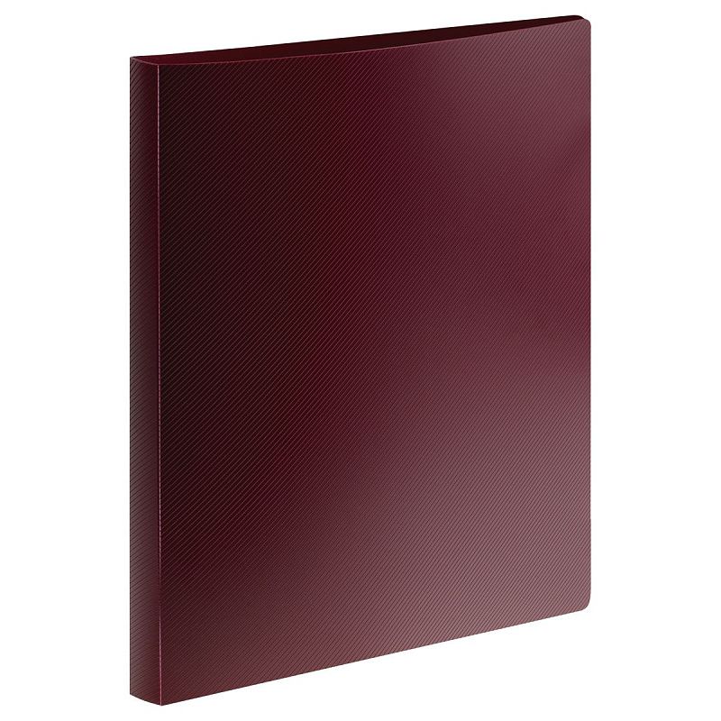 Папка на 2 кольцах СТАММ "Диагональ" А4, 25мм, 700мкм, пластик, гранат 