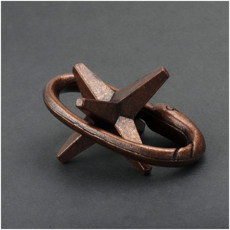 Головоломка металлическая большая ТРИ СОВЫ "Звезда", 2 уровень сложности 