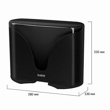 Диспенсер для полотенец EXTRA LAIMA PROFESSIONAL, (Система H2), Z-сложения, черный, ABS-пластик, 609473, 303369 