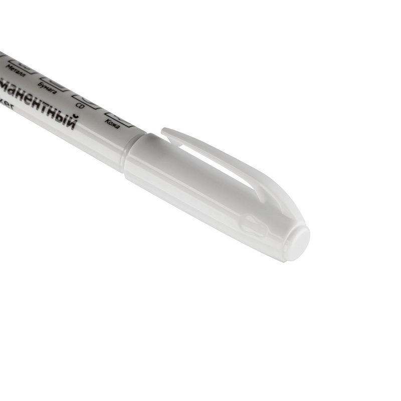 Маркер перманентный OfficeSpace белый, пулевидный, 1мм 