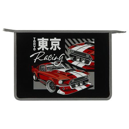 Папка для тетрадей 1 отделение, ArtSpace "Tokyo Racing", А4, пластик, на молнии 