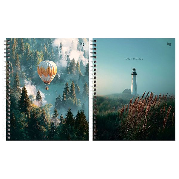 Тетрадь 96л., А5, клетка на гребне BG "Туманность", матовая ламинация, твердая обложка