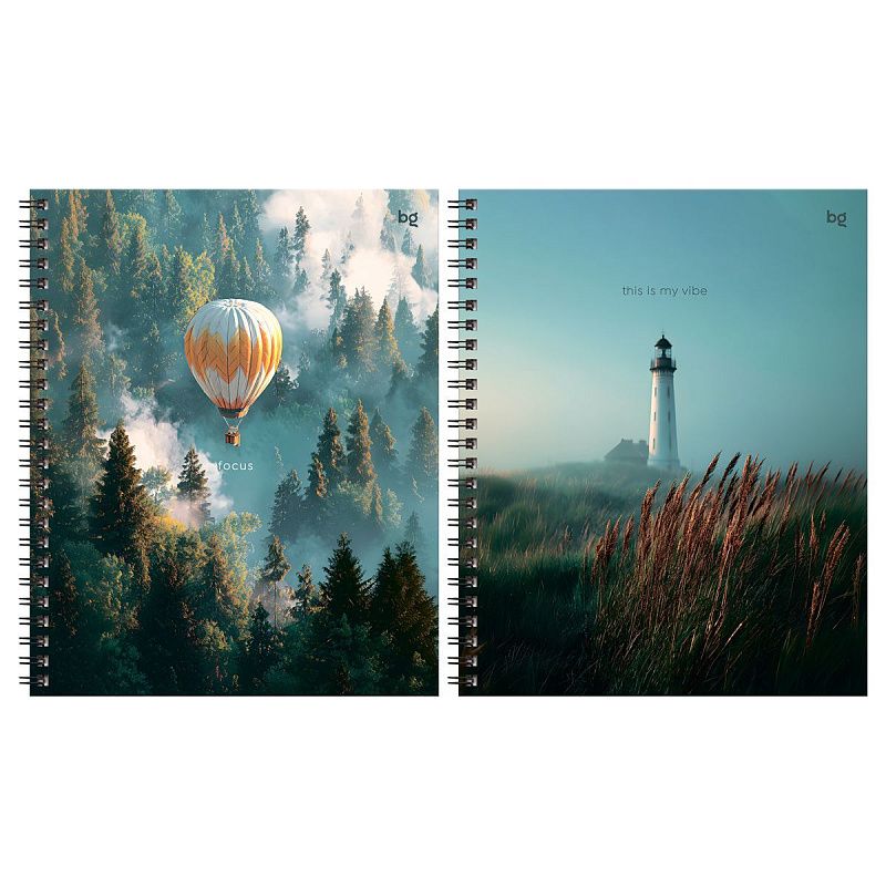 Тетрадь 96л., А5, клетка на гребне BG "Туманность", матовая ламинация, твердая обложка