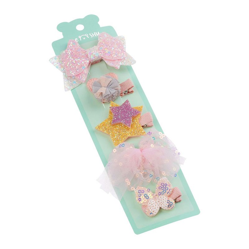 Заколки для волос MESHU, с топпером, перламутровый цвет, 5шт., европодвес