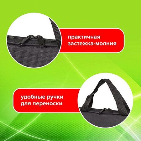 Папка на молнии с ручками STAFF EVERYDAY, А4, полиэстер, черная, 270733 
