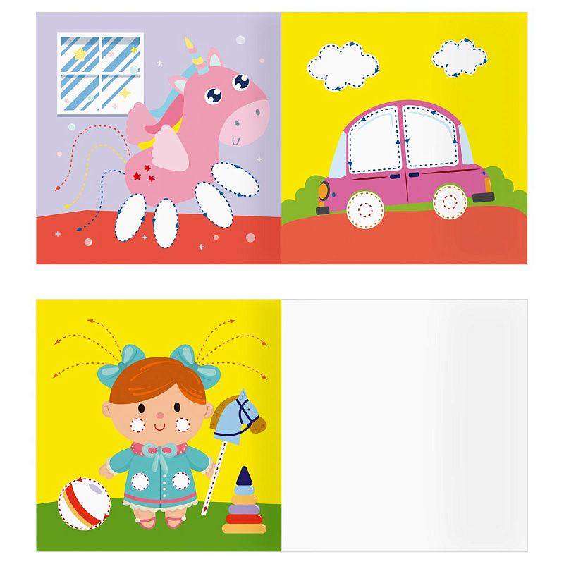 Раскраска 190*190мм ТРИ СОВЫ "Рисуем пальчиками. Выпуск №2", 8стр., цветной фон