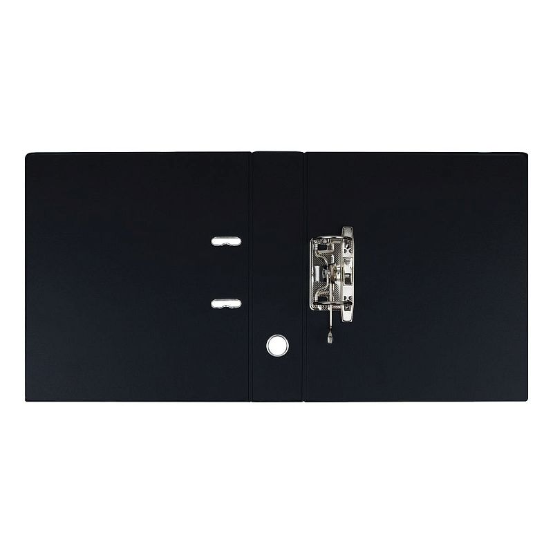 Папка-регистратор OfficeSpace, 70мм, ПВХ, с карманом на корешке, черная 