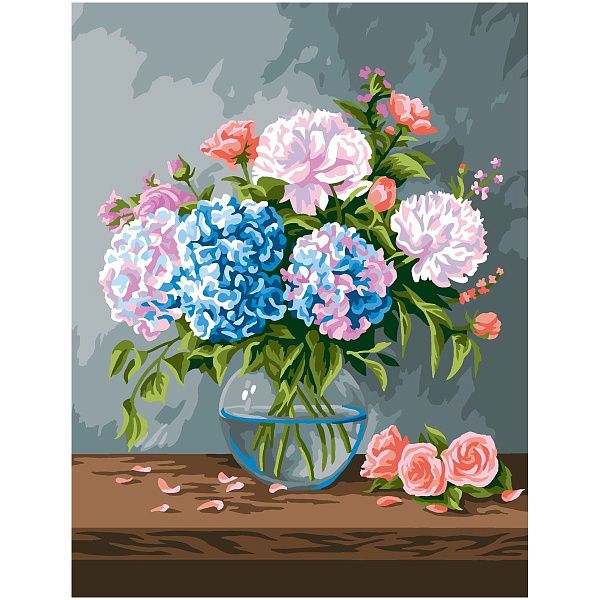 Картина по номерам на холсте ТРИ СОВЫ "Нежный букет", 30*40, с акриловыми красками и кистями