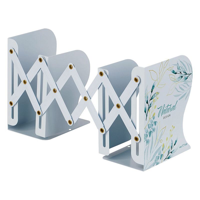 Подставка для книг MESHU "Natural", металлическая, 3 отделения, раздвижная 