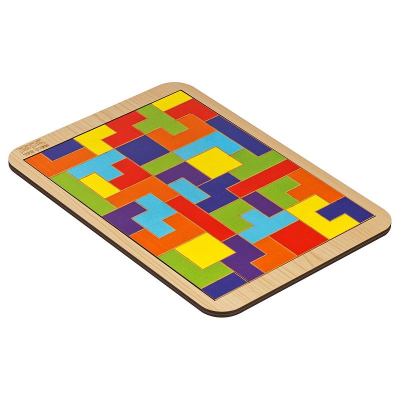 Головоломка ТРИ СОВЫ "Тетрис большой", яркие цвета, дерево 