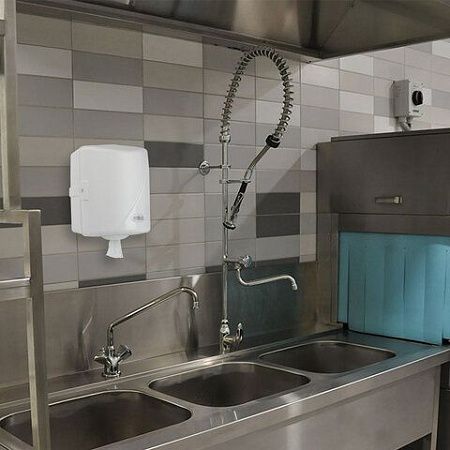 Диспенсер для полотенец с центральной вытяжкой LAIMA PROFESSIONAL ORIGINAL (Система М1/M2), белый, ABS-пластик, 605763 