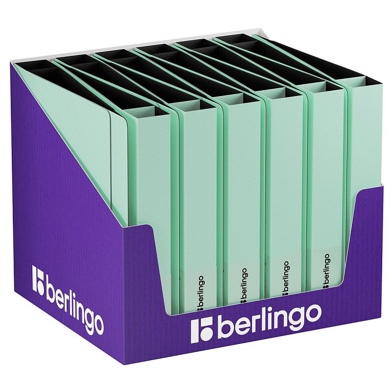 Папка на 4 кольцах Berlingo "Instinct" А5, 35мм, 700мкм, D-кольца, с внутр. карманом, мятный 