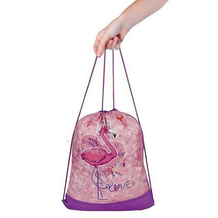 Мешок для обуви ПИФАГОР, 1 отделение, 42х34 см, "Cute Flamingo", 270184 