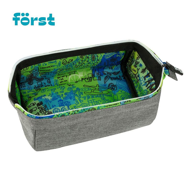 Пенал мягкий 1 отделение, 200*130*80 Först "Graffiti", полиэстер 