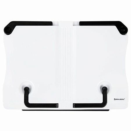 Подставка для книг и учебников BRAUBERG White, регулируемый угол наклона, прочный ABS-пластик, 238063 