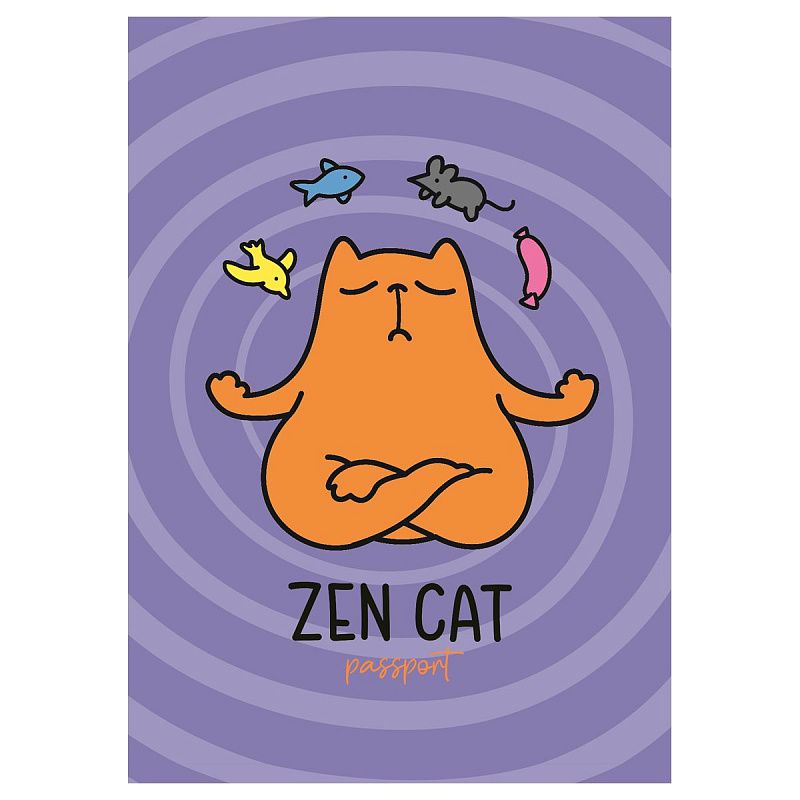 Обложка для паспорта MESHU "Zen Cat", ПВХ, 2 кармана 