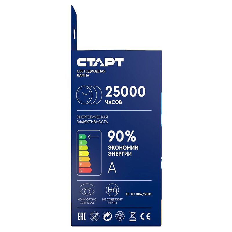 Лампа светодиодная Старт LED, серия "ЭКО" 7W30, тип А "груша", E27, 2700К, теплый свет, 15000ч