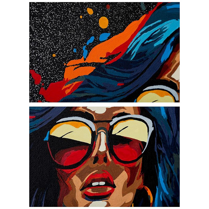 Картина по номерам на холсте с глиттером ТРИ СОВЫ "Драйв", 40*50, с акриловыми красками и кистями