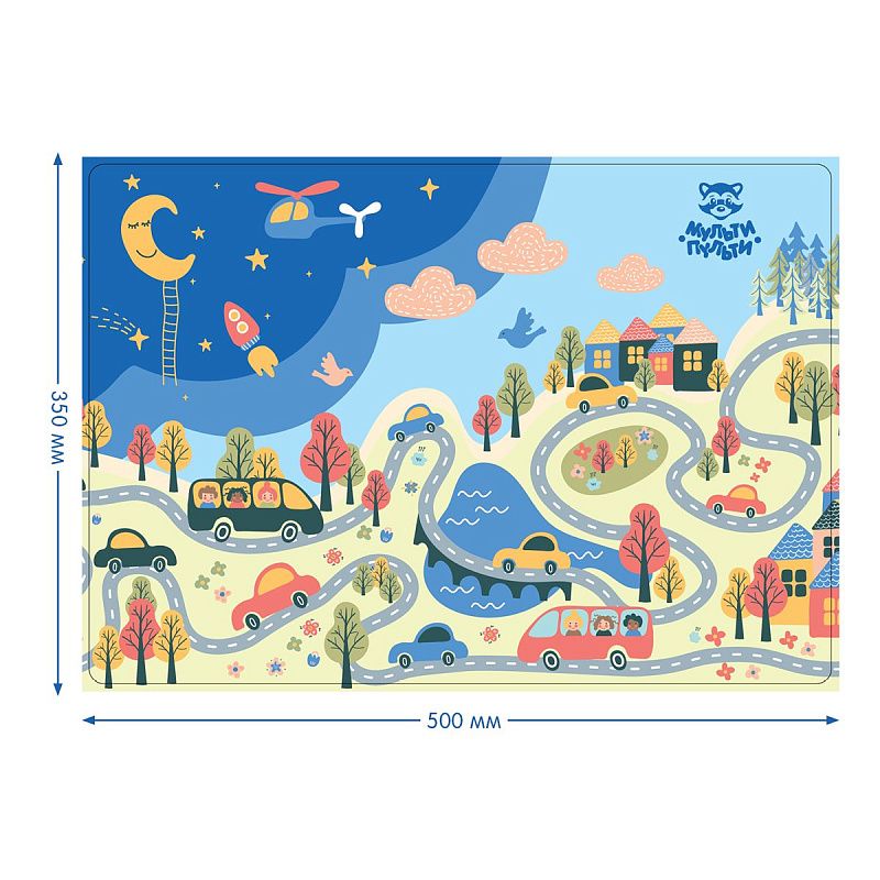Клеенка для уроков труда Мульти-Пульти "Автопутешествия", 35*50см, ПВХ