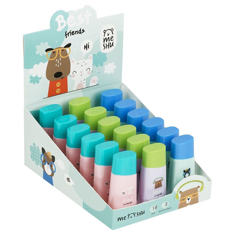 Корректирующая лента MESHU "Best friends", 5мм*6м, дисплей-бокс, ассорти