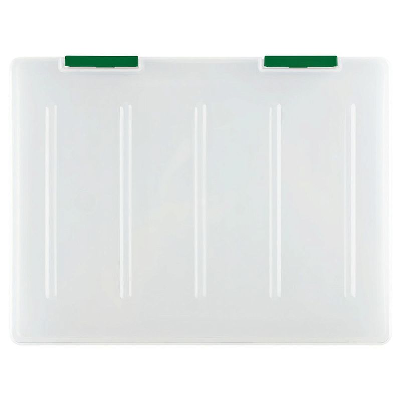 Папка для документов СТАММ А4, 235*310*40мм, пластик., прозрачная, зеленые защелки 