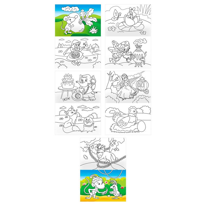 Раскраска А5, 10 стр. ТРИ СОВЫ "Для девочек"