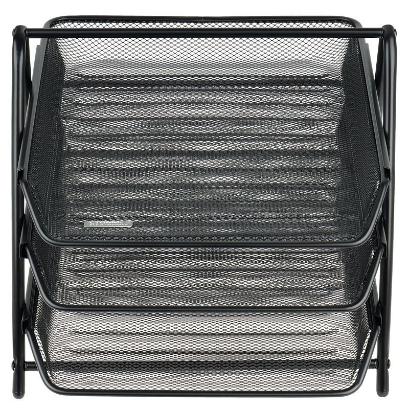 Лоток для бумаг горизонтальный СТАММ, 3 секции, металл, черный