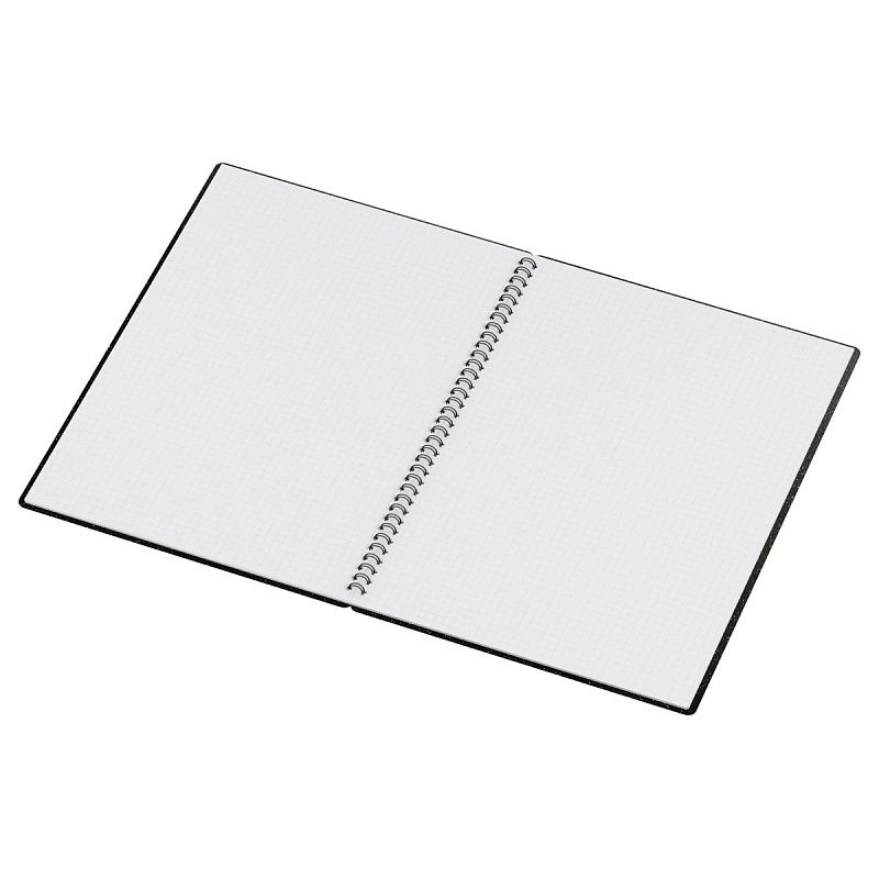 Тетрадь 80л., А4, клетка, на гребне BG "Glitter", пластиковая обложка, черный