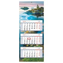 Календарь квартальный 3 бл. на 3 гр., 330*810 мм BG Premium "Карельские острова", с бегунком, 2026г.