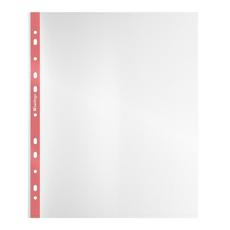 Папка-вкладыш с перфорацией Berlingo "Squares", А4, 40мкм, рельефная текстура, матовая, с цветным корешком, ассорти 