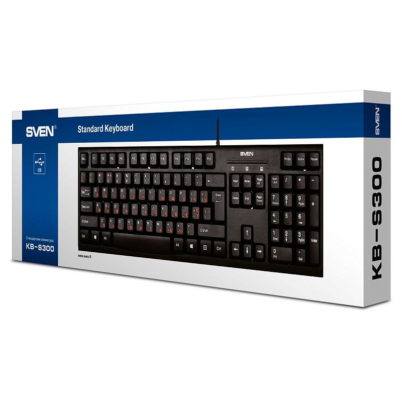 Клавиатура Sven KB-S300, USB, черный