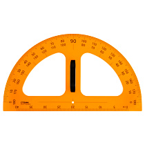 Транспортир для школьной доски СТАММ 50см, 180° СТАММ, пластиковый, желтый, с ручкой