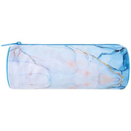 Пенал-тубус BRAUBERG, с эффектом Soft Touch, мягкий, "Blue marble", 22х8 см, 271570 