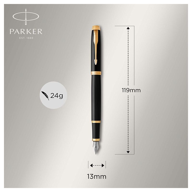 Ручка перьевая Parker "IM Black GT" синяя, 0,8мм, подарочная упаковка 