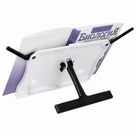 Подставка для книг и учебников BRAUBERG White, регулируемый угол наклона, прочный ABS-пластик, 238063 