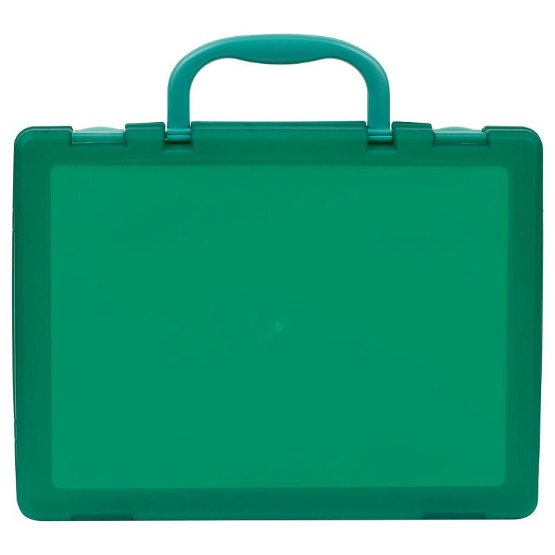 Портфель-кейс 1 отделение СТАММ, А4, 275*375*57мм, на защелках, тонированный зеленый 