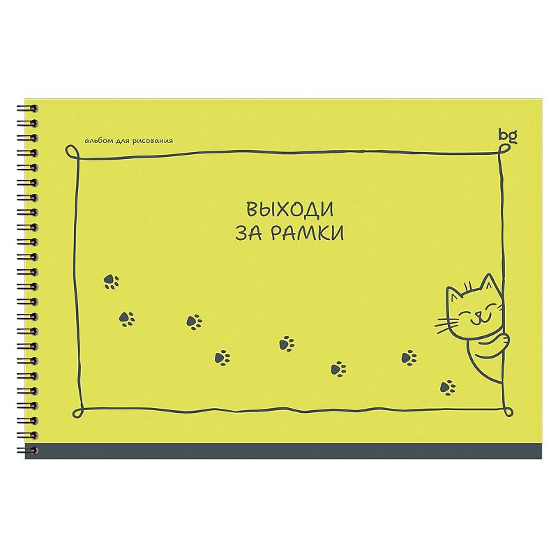 Альбом для рисования 40л., А4, на гребне BG "Выходи за рамки", 120г/м2