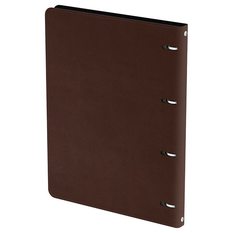 Тетрадь на кольцах А4, 120л., кожзам,  BG "Моно. Коричневый", иск. кожа, тиснение